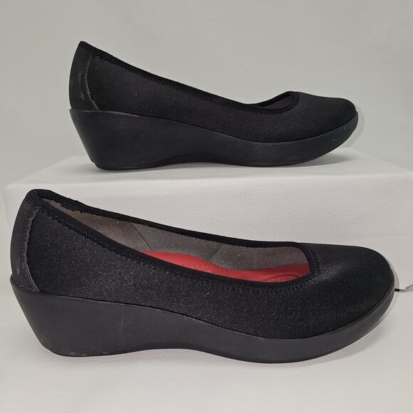 Crocs Busy Day Ballet Wedge Black W8 | Dual Comfort | Red Insole | Used - Picture 7 of 10